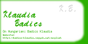 klaudia badics business card